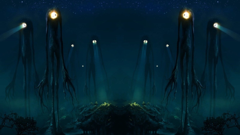 1080P, water, no people, night, sea, motion, nature, lighting equipment, glowing, swimming, illuminated, marine, creature, plant, candle, panoramic, burning
