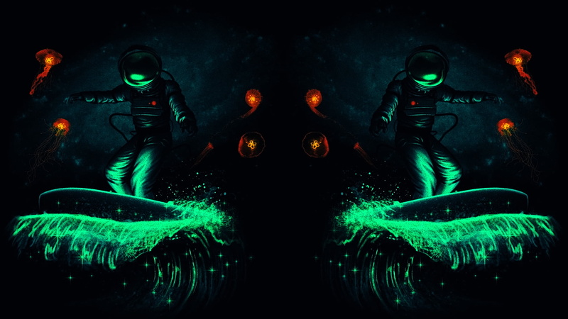 1080P, green, orange, area 51, blue, digital art, alien abduction, AronyMusic, cyberpunk