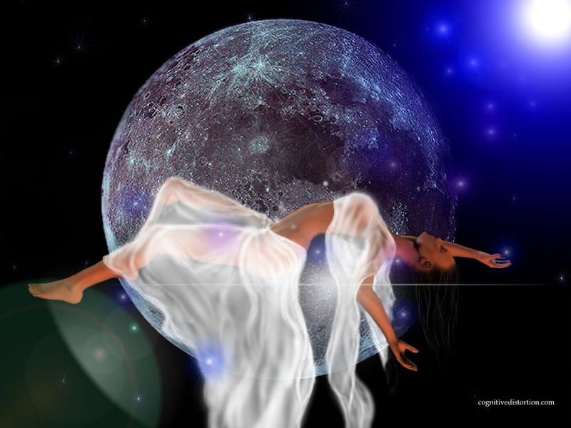 Moon, 480P, hd, art, abduction, nature, fairy