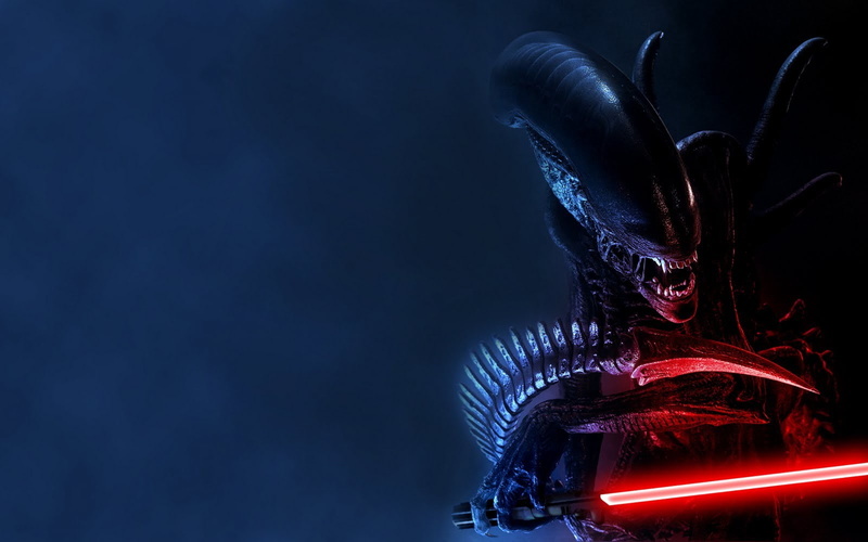 illuminated, dark, night, Xenomorph, Alien (movie), 720P, arts culture and entertainment, red, lightsaber, architecture, building exterior, sky, festival