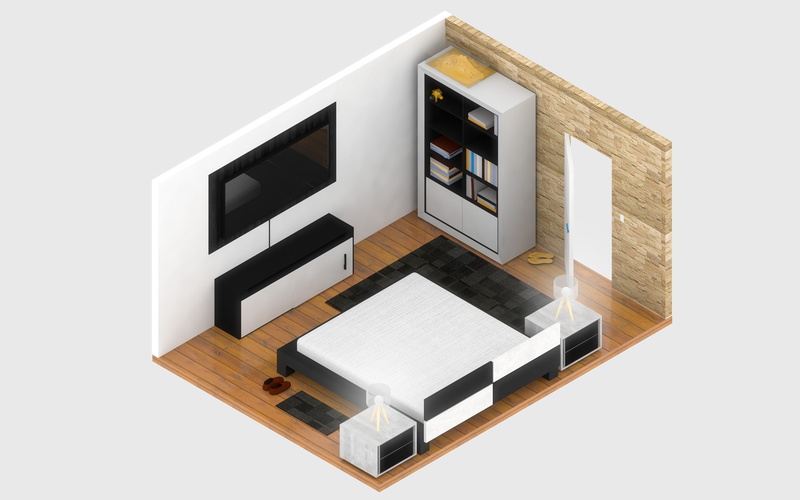 design, Isometric, wireless technology, 2K, communication, studio shot, geometric shape, arts culture and entertainment, device screen, house, Interior Design