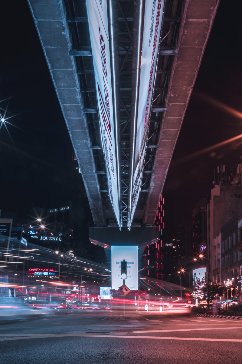 city lights, light trail, no people, built structure, photo, city, blurred motion, time-lapse, kuala lumpur, intersection, speed, timelapse, transportation