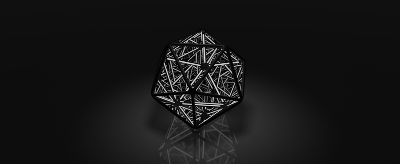 Icosahedron, 3D, infinite, Geometry, 2K, Artistic, Dark