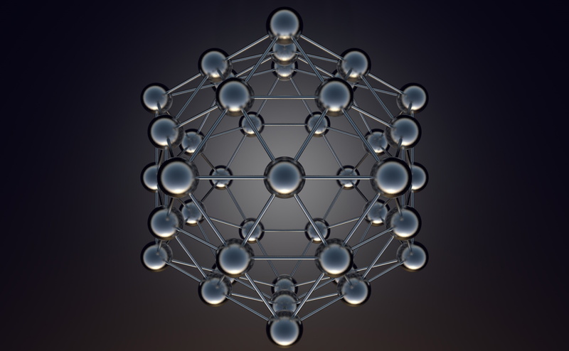 Artistic, 4K, 3d model, Geometry, atoms, polyhedron, Icosahedron, 3D, Molecular
