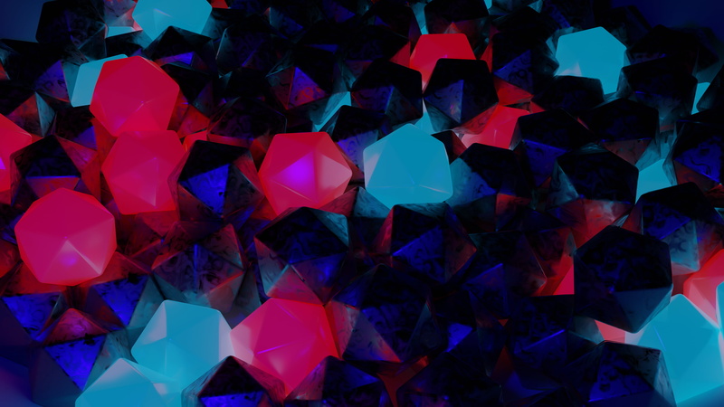 render, icosahedron, 4K