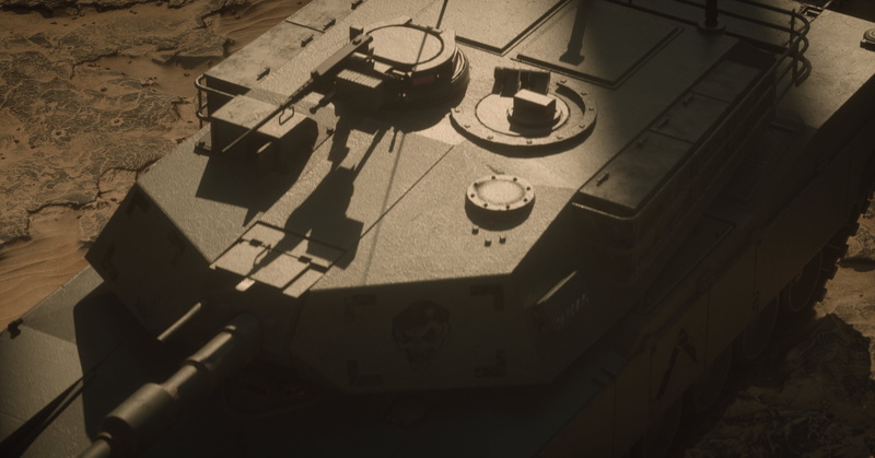 low quality terrain, 2K, OctaneRender, desert, military, landscape, tank, render, digital