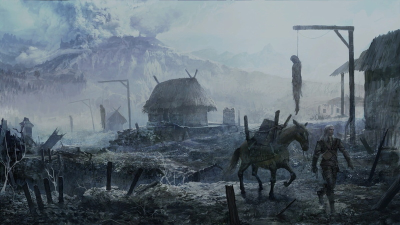 videogame, tree, video games, plant, day, land, mountain, poster, built structure, animal themes, landscape, fog, sky, outdoors, architecture, building exterior