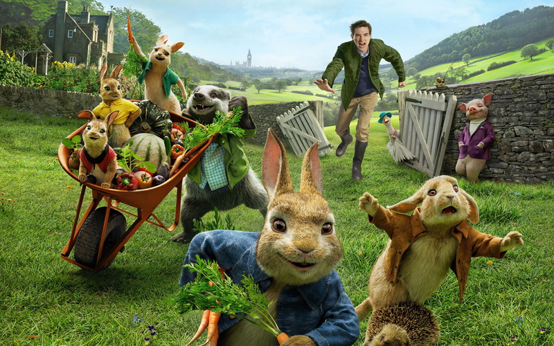 poster, film, 4K, looking at camera, grass, lifestyles, plant, portrait, rabbit, d, real people, day, k, group of people, people, land, front view, casual clothing