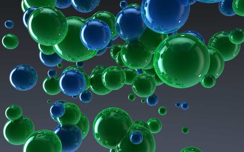 3D, bubble, Bubbles, Blue and green, 1080P, 4k pics, 1920x1200