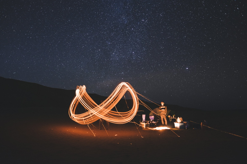 fire, landscape, 4K, illuminated, timelapse, night, camping, space, burning, light - natural phenomenon, beach, close-up, stars, glowing, bulb, people