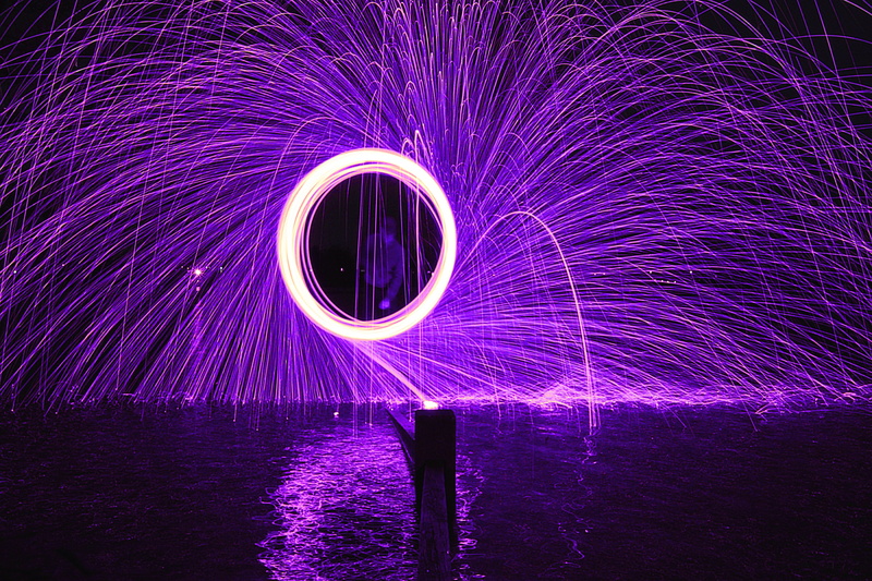 circle, outdoors, photography, steel wool, long exposure, spinning, light, geometric shape, glowing, pink color, wire wool, real people, shape, wool, blurred motion