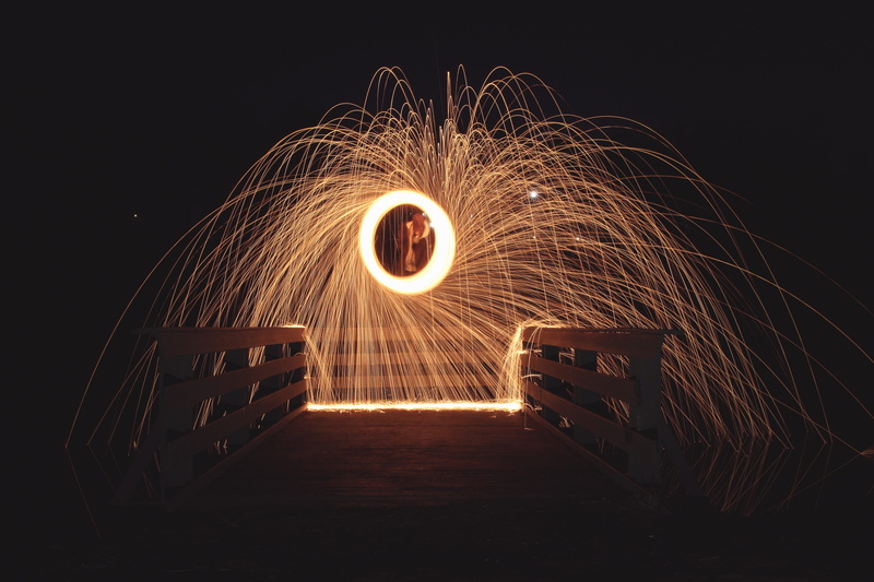 sign, nature, dark, steel wool, geometric shape, steel, circle, spinning, blurred motion, real people, light, fireworks, sparks, long exposure, illuminated