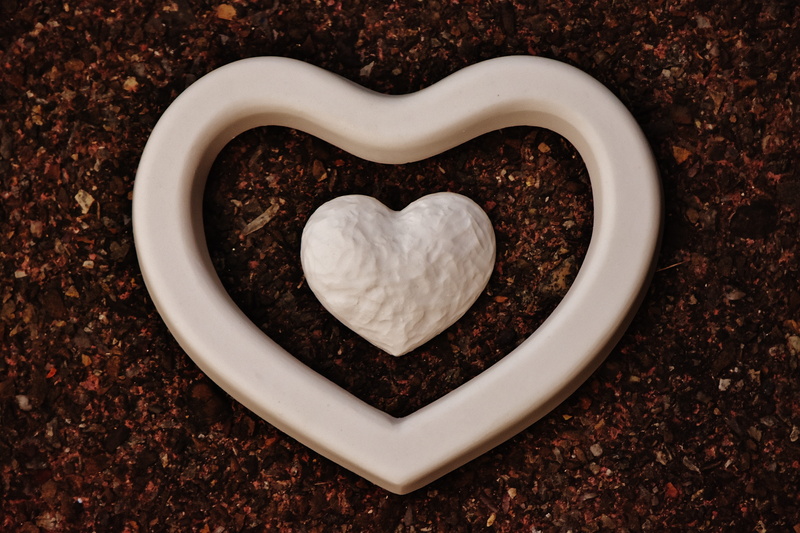 gypsum, indoors, white, valentines day - holiday, directly above, food, candy heart, no people, creativity, heart, shape, romantic, happiness, ornament