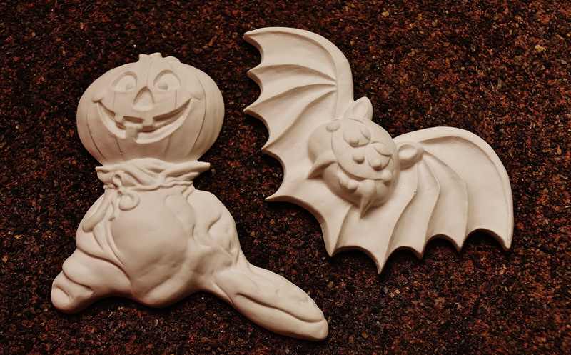 art and craft, ghost, ornate, autumn, happy halloween, bat, halloween, cast, antique, still life, spirit, white, cute, no people, close-up, gypsum, freshness