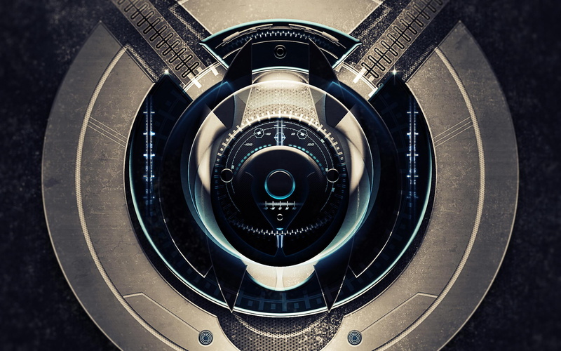 abstract, 2K, mechanical, black, gray, 2560x1600, circle, electronic, device