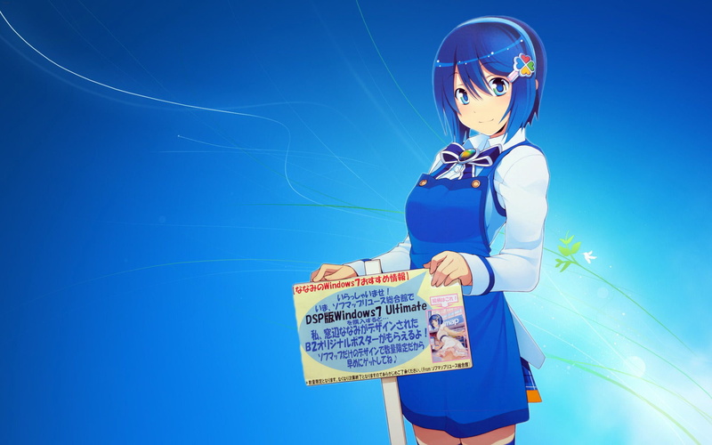 artifacts, windows, madobe, tan, blush, blue, hair, nanami, microsoft, apron, 1080P, eyes