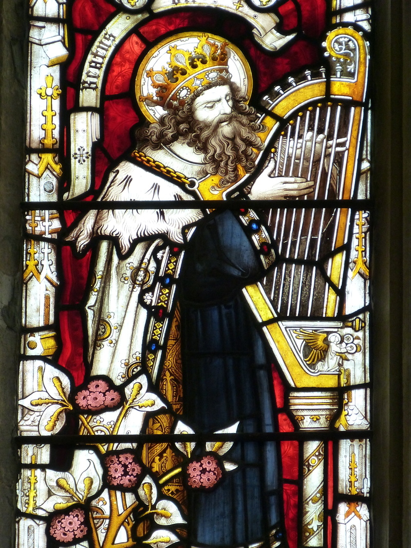 glass, place of worship, instrument, architecture, religion, representation, close-up, harp, crown, church, color, built structure, creativity, male likeness