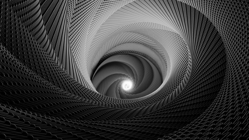 digital art, abstract, tunnel, monochrome, 1080P, simple
