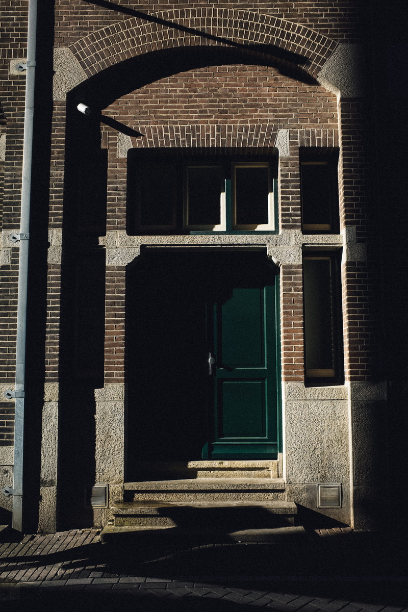 column, door, door step, staircase, architecture, amsterdam, residential district, netherlands, day, city, no people, doorway, hard shadow, courtyard, pillar