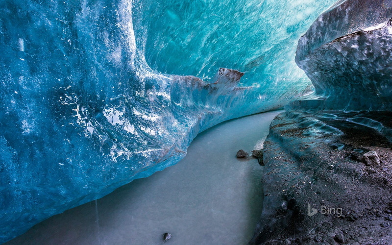 beauty in nature, ice, tunnel, blue, sea, glacier, winter, 1080P, nature, swimming pool, rock - object, scenics - nature, snow, outdoors, alaska, inside
