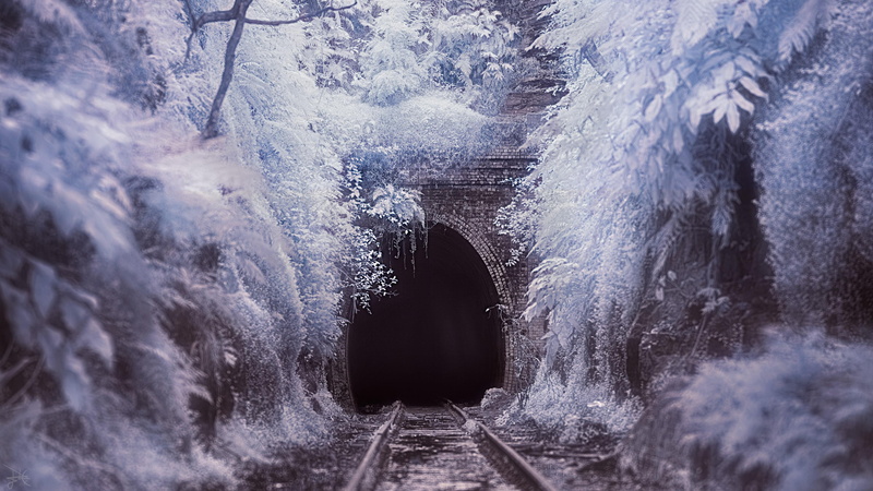 freeze, rail, frosty, winter, frosted, 4K, ice, frost, tunnel, icy