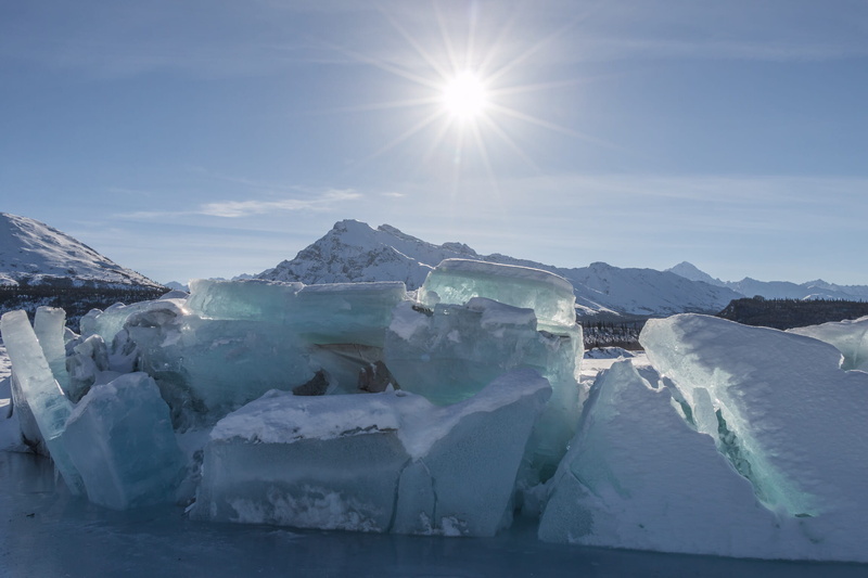 scenics - nature, united states, sunlight, matanuska glacier, winter, tranquility, cold temperature, non-urban scene, bright, melting, glacier, no people
