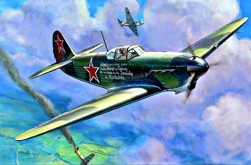 fighter, 1x12.7mm UBS machine gun, 1080P, Engine M-105PF, As-1B, USSR, WWII, THE RED ARMY AIR FORCE, 1x20 mm cannon ShVAK