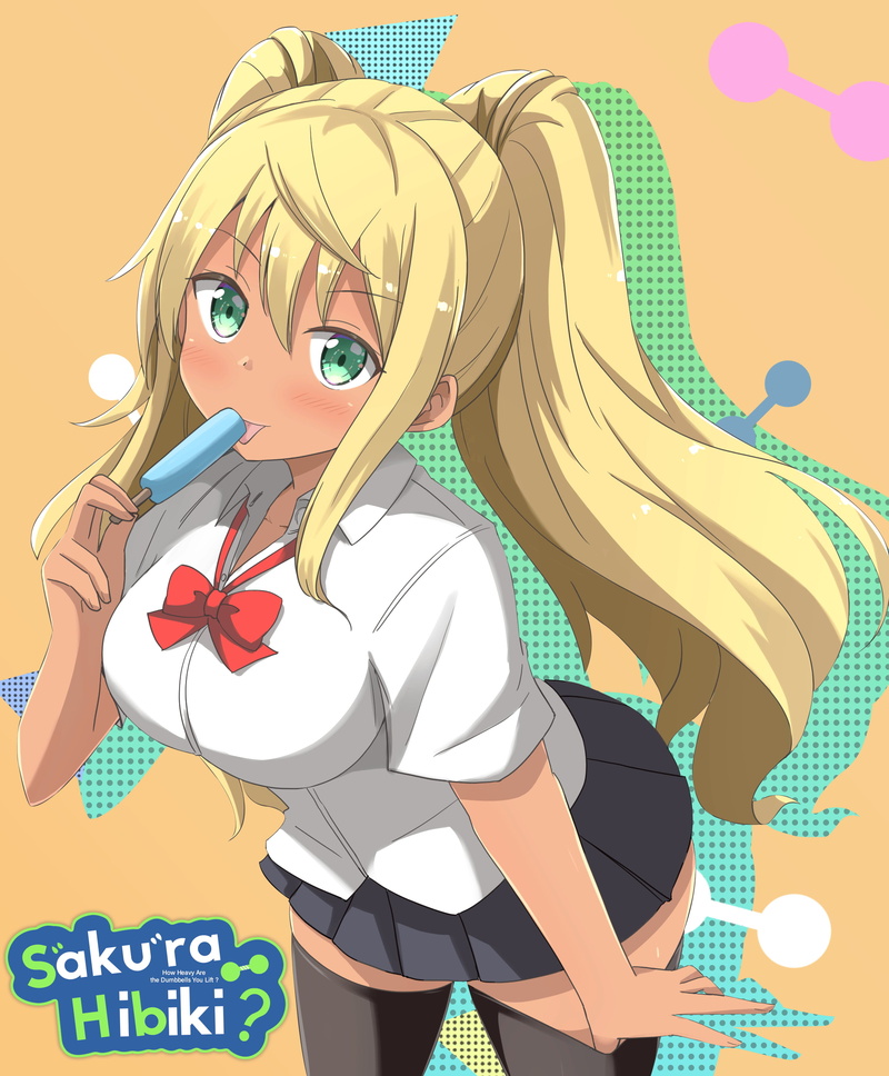 anime girls, Dumbbell Nan Kilo Moteru?, 2K, green eyes, vertical, Hibiki Sakura, anime, school uniform
