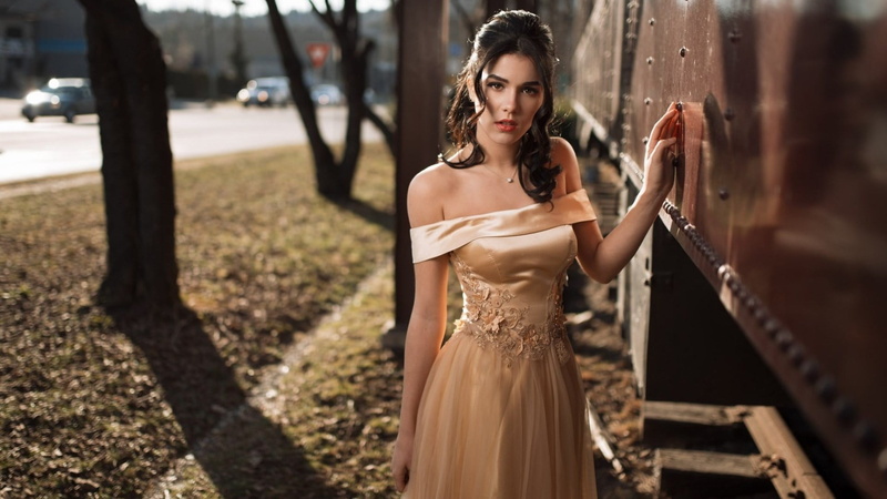 young women, 500px, clothing, adult, hairstyle, beautiful woman, standing, one person, dress, outdoors, 1080P, portrait, women, hair, Gene Oryx, model