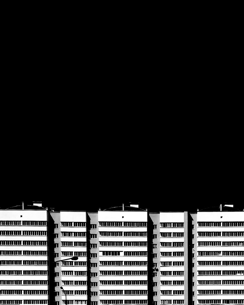 order, minsk, abundance, bnw, apartment, building exterior, rise, photo, grid, high, sky, 2K, black and white, tall - high, white, copy space, low angle view