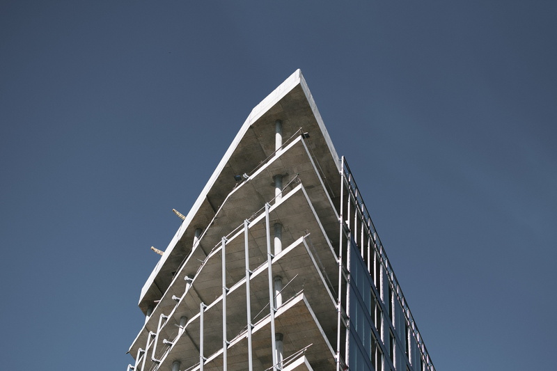 street, city, clear sky, belarus, nature, low angle view, copy space, cityscape, explore, 35mm, blue, triangle shape, office building exterior, sunny, sky