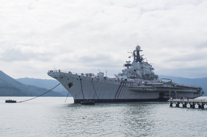 outdoors, aircraft carrier, shenzhen, cloud - sky, day, nautical vessel, moored, 2K, scenics - nature, retired former soviet union aircraft carrier, white cloud
