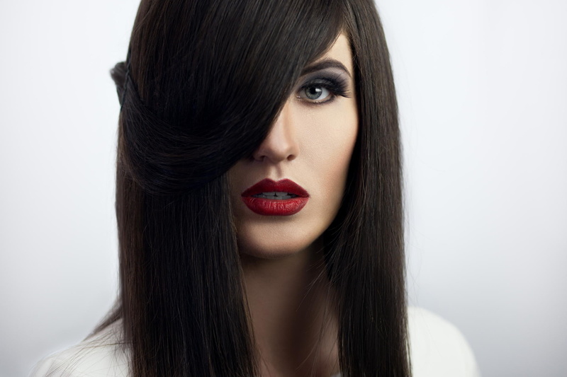 adult, human body part, long hair, women, beauty, fashion, covered eyes, glamour, beautiful people, make-up, lipstick, 1080P, headshot, luxury, red, hair