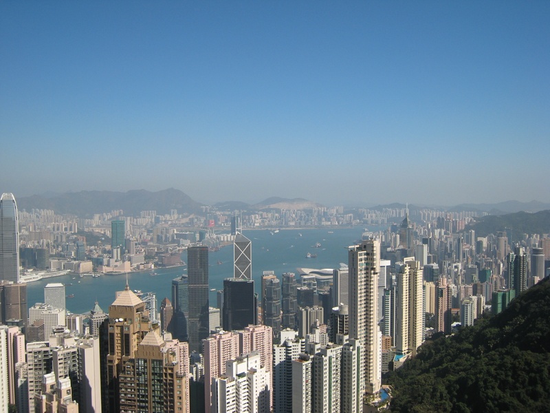 architecture, financial district, buildings, tall - high, outdoors, skyscrapers, clear sky, bay, building, office building exterior, crowd, crowded, water