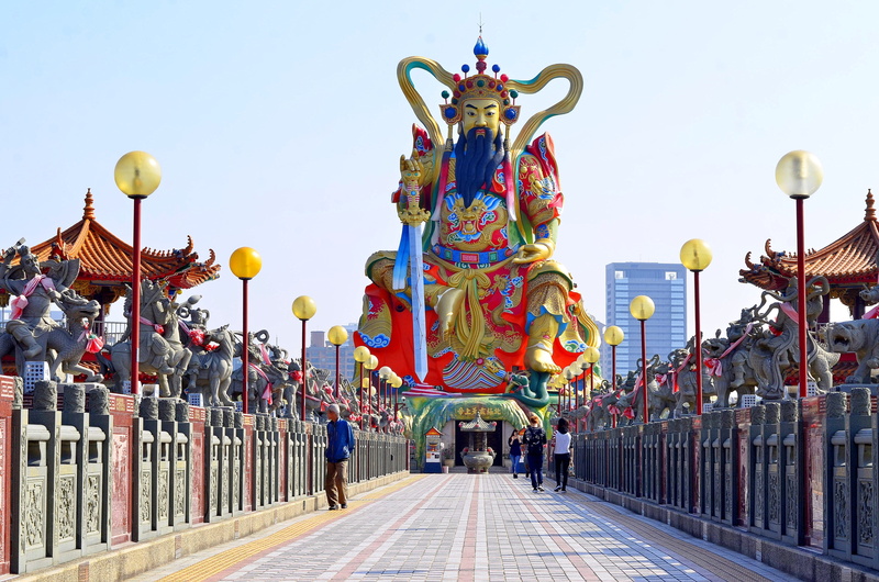 4K, taiwan, large group of people, landmark, famous, buddhist, real people, crowd, buddhism, group of people, building exterior, sky, day, statue, spiritual