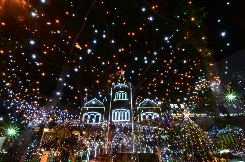 architecture, building, decoration, Yancheng, christmas lights, christmas, christmas tree, yancheng church kaohsiung, holiday, Kaohsiung, religion, illuminated