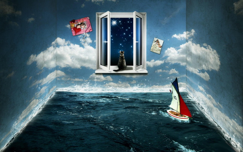 1080P, 3d, 3d and abstract, desktop, boat, d, window, windows