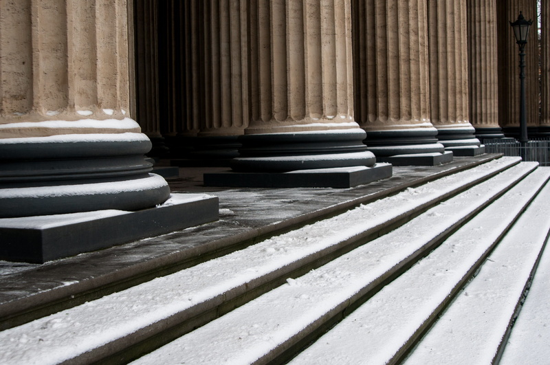 government, winter, justice - concept, no one, in a row, legal system, travel destinations, colonnade, 2K, built structure, russia, history, snow, building
