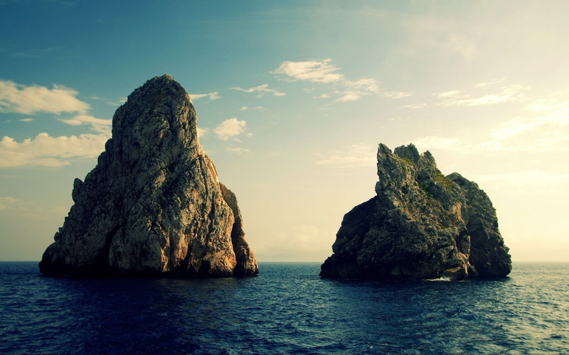 horizon, scenics - nature, water, horizon over water, beauty in nature, 1080P, rock formation, sea, stack rock, cloud - sky, Spain, nature, sky, solid