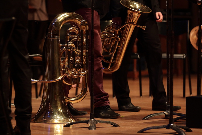 men, indoors, wind instrument, metal, nightlife, performance, orchestra, marching band, musical equipment, skill, arts culture and entertainment, music