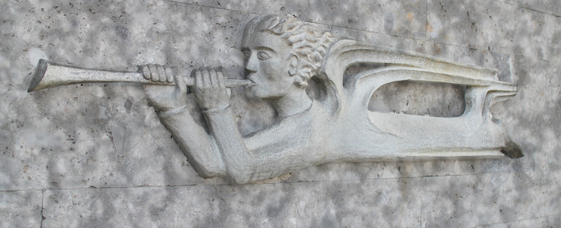 old, built structure, horn, fly, history, flying, no people, ancient, travel destinations, bas relief, creativity, symbol, craft, day, carving - craft product