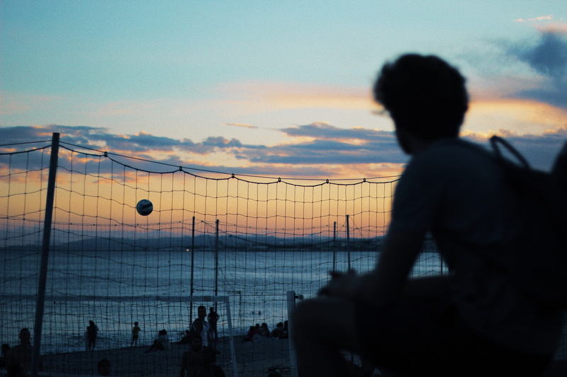 sport, beach volleyball, volleyball, watching, people, land, 5K, beach, silhouette, nature, person, real people, cloud - sky, water, incidental people