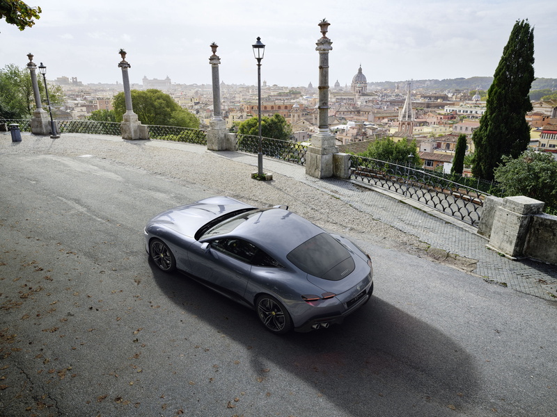 Silver Car, Car, Sport Car, Ferrari, Ferrari Roma, 4K, Supercar, Vehicle