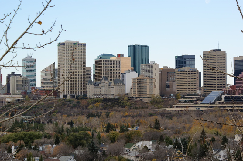 office, skyline, architecture, city, edmonton, residential district, day, skyscraper, tower, financial district, canada, plant, modern, nature, building exterior