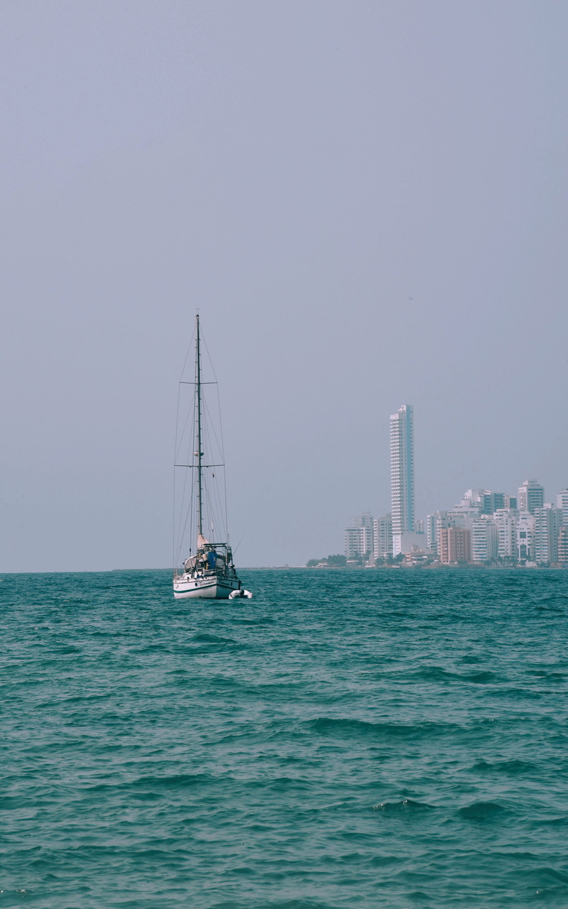 nautical vessel, nature, architecture, colombia, urban skyline, tierra bomba island, city, skyscraper, sky, 4K, beauty in nature, outdoors, office building exterior