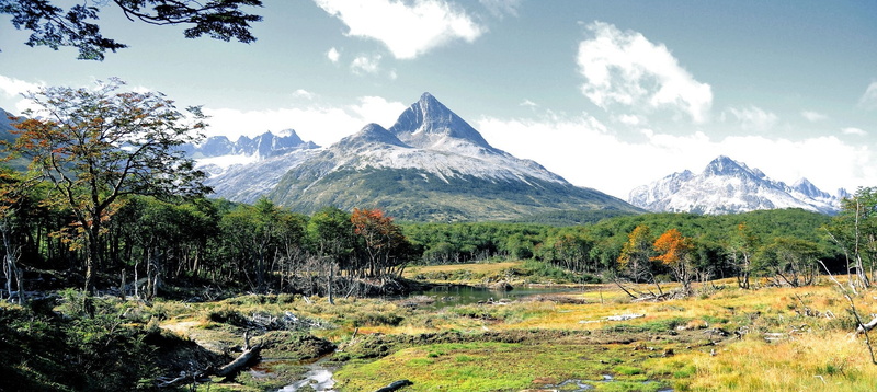 1080P, nature landscape panoramas mountain forest creeks grass patagonia tierra del fuego argentina