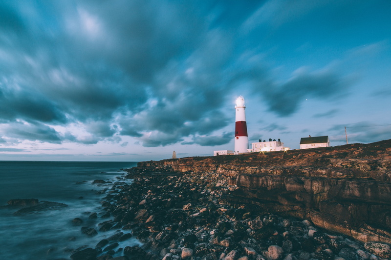 coastline, outdoors, seashore, searchlight, lighthouse, land, cloud - sky, beacon, scenic, nautical, landscape, nature, light, built structure, building