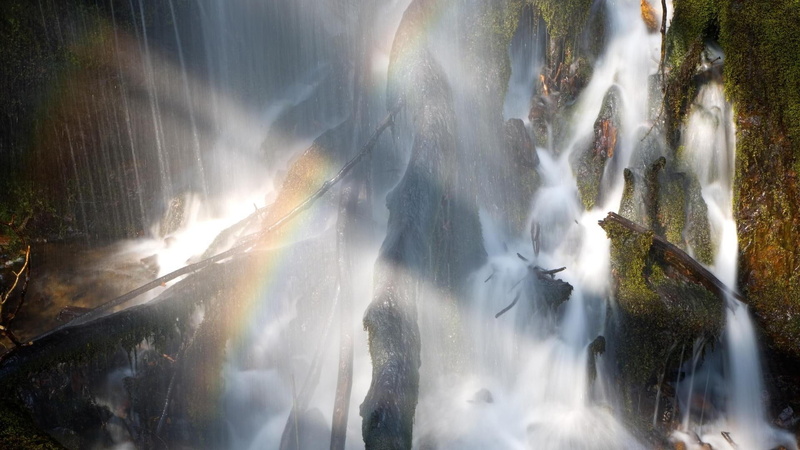 sunlit, 1080P, waterfall, 1920x1080, forming, water, rainbow, falls, nature