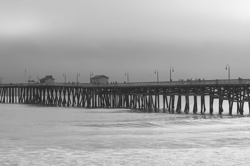 nature, white, fog, building exterior, social issues, sea, overcast, cloud, black and white, bridge, environment, beauty in nature, black, built structure