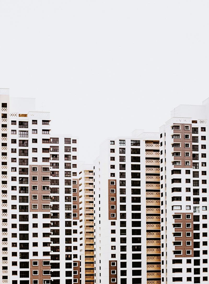 sky, apartment, building, modern, copy space, residential district, office building exterior, tower, window, nature, 4K, day, skyscrapers, no people, low angle view